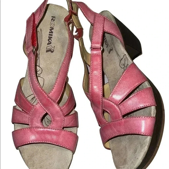 Romika Sandals•Pink Genuine Leather•Size 41 US Size 10-10.5• Brand New No Box!! - Picture 3 of 13